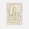 art print created with a thin black pen stroke on a beige background giving it a minimal expression