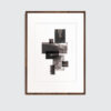 dark wood frame with a black art print with the title Selected Blacks 03 in a white passe-partout