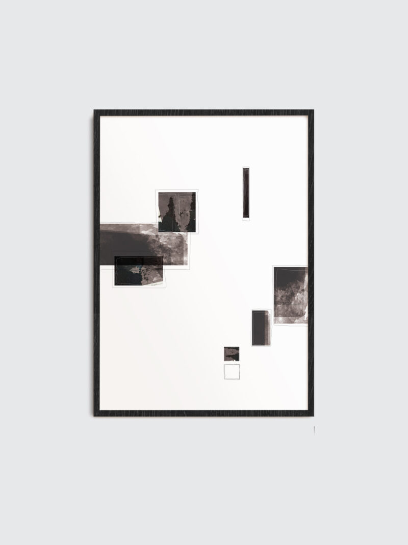 black thin frame with a black art print with the title Selected Blacks 04