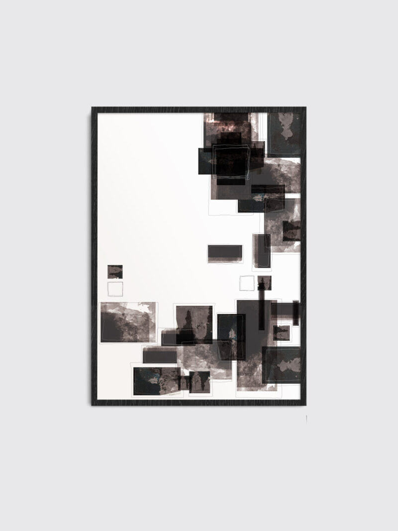 Black thin frame with the artwork Selected Blacks 06 inside the frame