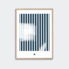 a thin oak frame with an art print inside with the title; Echo 02