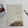The Branch 02 is the name of this art print lying next to a box of gouache pans