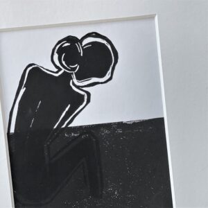 E - original linocut 01, crop detail