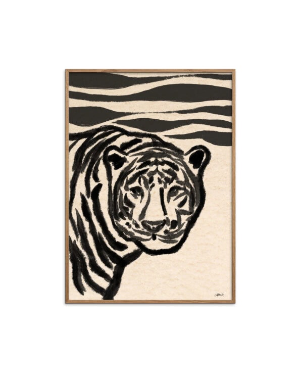 Striped Suit in oak frame