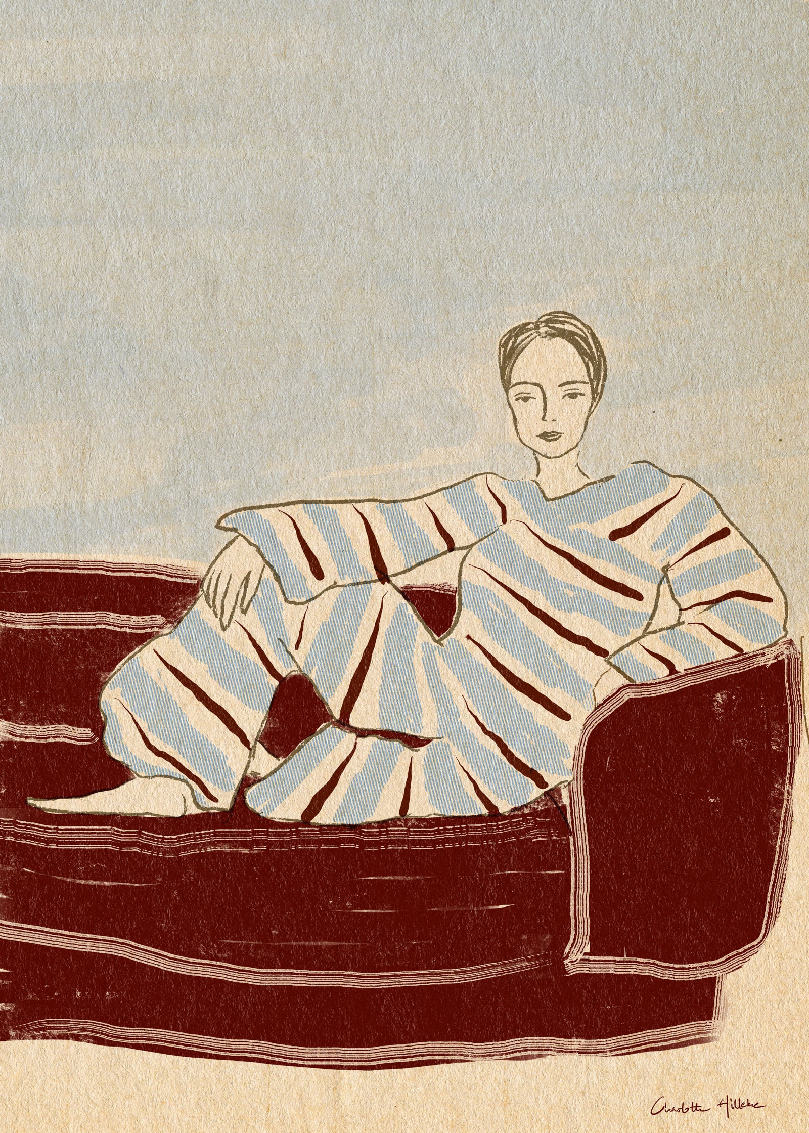 Sofa Burgundy art print