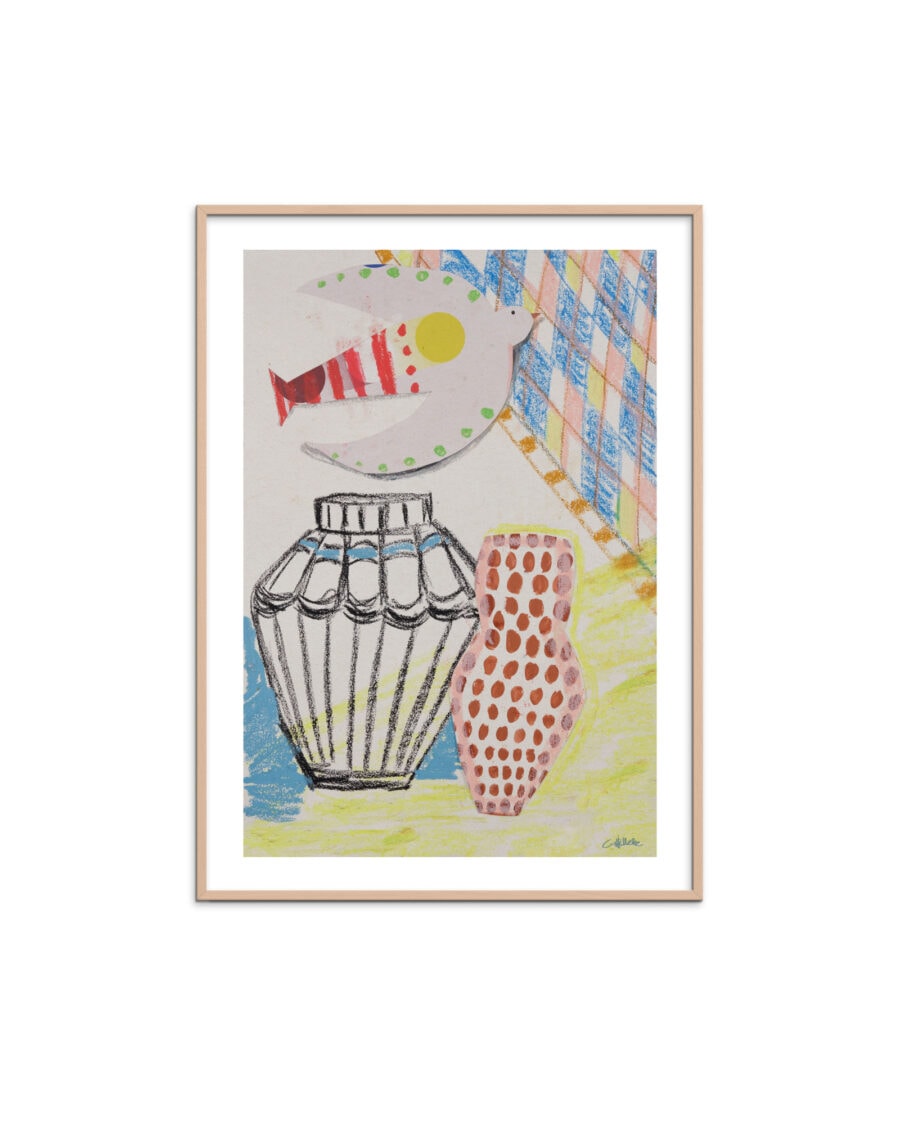 Wild at Heart art print in Rose wood frame