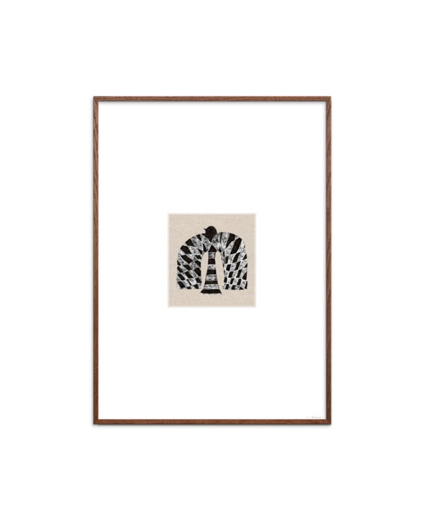 Big Bird Black in Dark oak frame