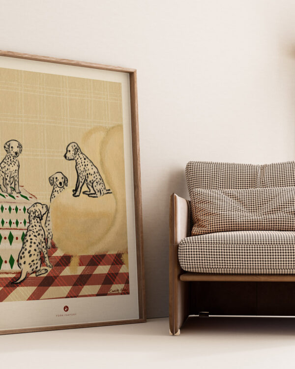 Spotted Society as XL-Print, size 100x140 cm in oak frame