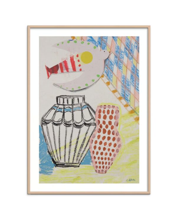 Wild at Heart art print in Rose wood frame